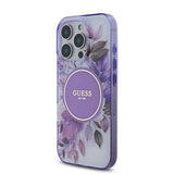 Apple iPhone 16 Pro Max Kılıf Guess Orjinal Lisanslı M-safe Şarj Özellikli Flower Tonal Circle Kapak
