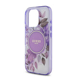 Apple iPhone 16 Pro Max Kılıf Guess Orjinal Lisanslı M-safe Şarj Özellikli Flower Tonal Circle Kapak