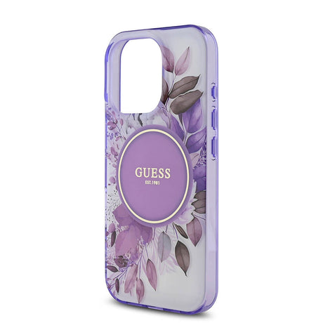 Apple iPhone 16 Pro Max Kılıf Guess Orjinal Lisanslı M-safe Şarj Özellikli Flower Tonal Circle Kapak