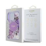 Apple iPhone 16 Pro Max Kılıf Guess Orjinal Lisanslı M-safe Şarj Özellikli Flower Tonal Circle Kapak