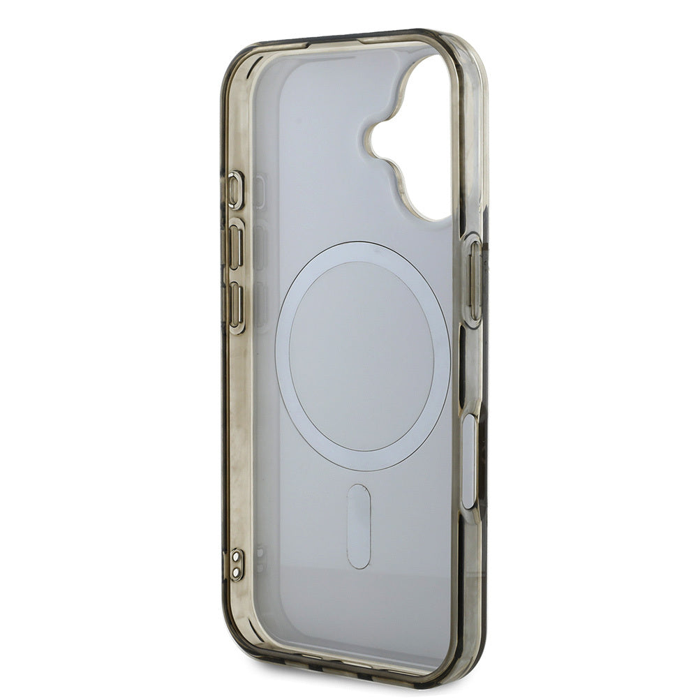 Apple iPhone 16 Pro Max Kılıf Guess Orjinal Lisanslı M-safe Şarj Özellikli IML Baskılı Klasik Logolu 4G Desenli Kapak
