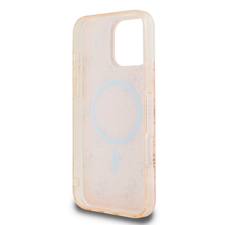 Apple iPhone 16 Pro Max Kılıf Guess Orjinal Lisanslı M-safe Şarj Özellikli IML Baskılı Klasik Logolu 4G Desenli Kapak