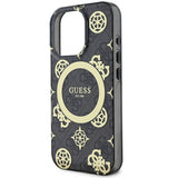 Apple iPhone 16 Pro Max Kılıf Guess Orjinal Lisanslı M-safe Şarj Özellikli IML Peony ve 4G Desenli Klasik Logolu Kapak