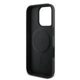 Apple iPhone 16 Pro Max Kılıf Guess Orjinal Lisanslı M-safe Şarj Özellikli PU Deri 4G Desenli Taşlı Üçgen Logolu Kapak