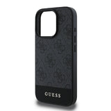 Apple iPhone 16 Pro Max Kılıf Guess Orjinal Lisanslı M-safe Şarj Özellikli PU Deri Şerit Logo Dizaynlı Kapak