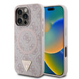 Apple iPhone 16 Pro Max Kılıf Guess Orjinal Lisanslı M-safe Şarj Özellikli PU Üçgen Logo 4G Desenli Kapak