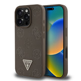 Apple iPhone 16 Pro Max Kılıf Guess Orjinal Lisanslı M-safe Şarj Özellikli Sıcak Baskılı Üçgen Logolu PU Deri Peony Kapak