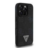 Apple iPhone 16 Pro Max Kılıf Guess Orjinal Lisanslı M-safe Şarj Özellikli Sıcak Baskılı Üçgen Logolu PU Deri Peony Kapak