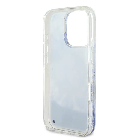 Apple iPhone 16 Pro Max Kılıf Guess Orjinal Lisanslı M-safe Şarj Özellikli Sıvılı Simli Çiçek Desenli Kapak