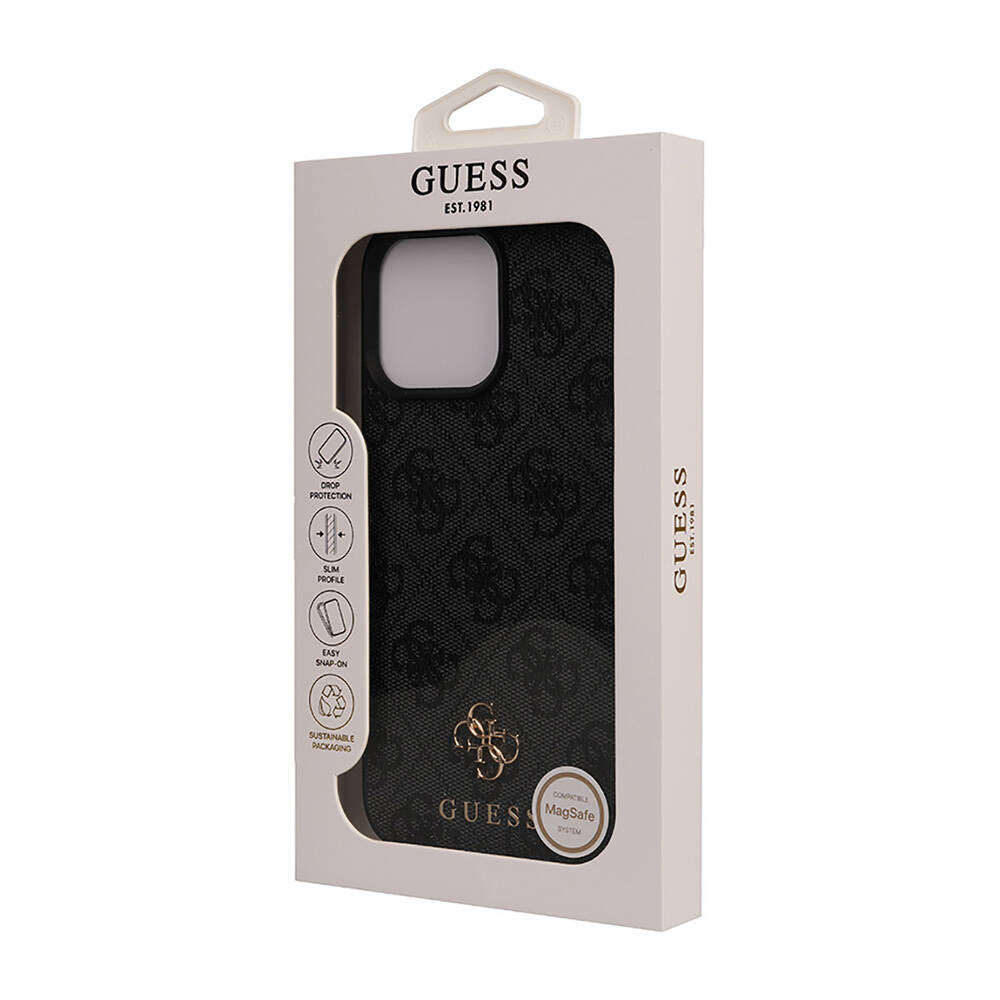 Apple iPhone 16 Pro Max Kılıf Guess Orjinal Lisanslı M-safe Şarj Özellikli Small 4G Classic Kapak