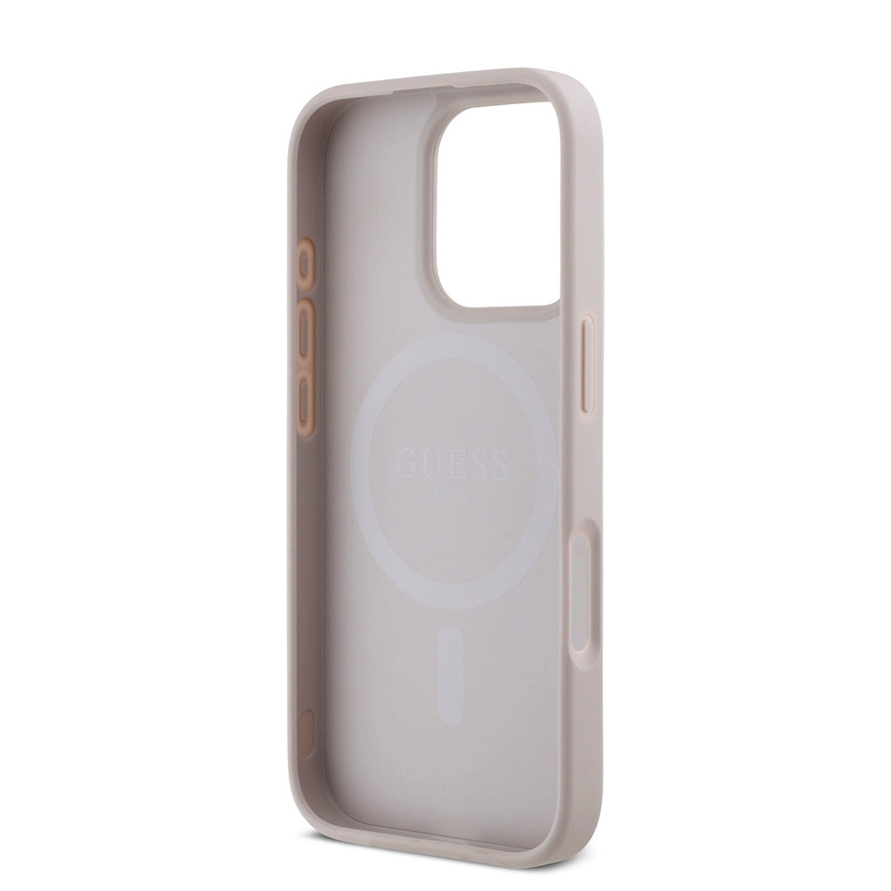 Apple iPhone 16 Pro Max Kılıf Guess Orjinal Lisanslı M-safe Şarj Özellikli Small 4G Classic Kapak