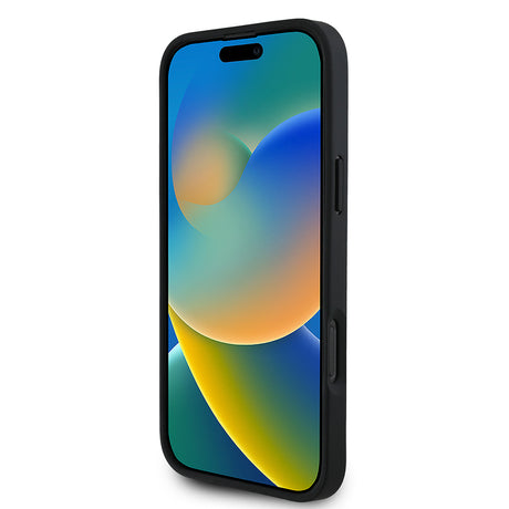 Apple iPhone 16 Pro Max Kılıf Guess Orjinal Lisanslı M-safe Şarj Özellikli Taneli Çiçek Tasarımlı Metal Yazı Logolu Kapak