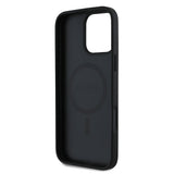 Apple iPhone 16 Pro Max Kılıf Guess Orjinal Lisanslı M-safe Şarj Özellikli Taneli Çiçek Tasarımlı Metal Yazı Logolu Kapak