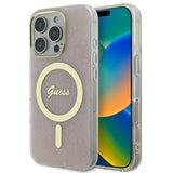Apple iPhone 16 Pro Max Kılıf Guess Orjinal Lisanslı M-safe Şarj Özellikli Yazı Logolu 4G Desenli Kapak