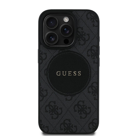Apple iPhone 16 Pro Max Kılıf Guess Orjinal Lisanslı M-safe Şarj Özellikli Yazı Logolu Circle Classic Kapak