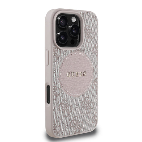 Apple iPhone 16 Pro Max Kılıf Guess Orjinal Lisanslı M-safe Şarj Özellikli Yazı Logolu Circle Classic Kapak