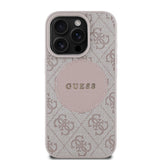 Apple iPhone 16 Pro Max Kılıf Guess Orjinal Lisanslı M-safe Şarj Özellikli Yazı Logolu Circle Classic Kapak