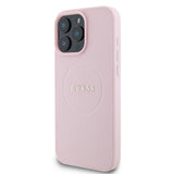 Apple iPhone 16 Pro Max Kılıf Guess Orjinal Lisanslı M-safe Şarj Özellikli Yazı Logolu Grained Kapak