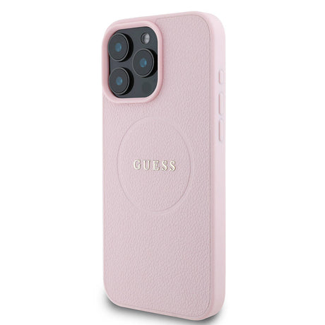 Apple iPhone 16 Pro Max Kılıf Guess Orjinal Lisanslı M-safe Şarj Özellikli Yazı Logolu Grained Kapak
