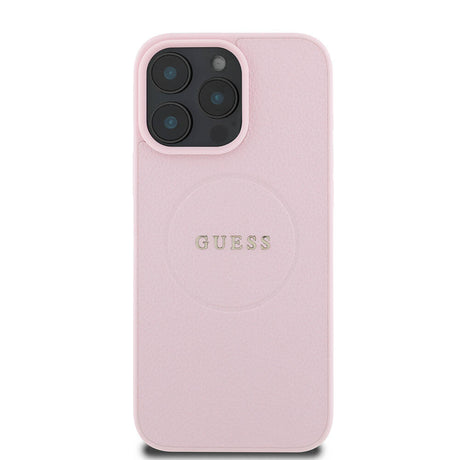 Apple iPhone 16 Pro Max Kılıf Guess Orjinal Lisanslı M-safe Şarj Özellikli Yazı Logolu Grained Kapak