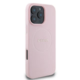 Apple iPhone 16 Pro Max Kılıf Guess Orjinal Lisanslı M-safe Şarj Özellikli Yazı Logolu Grained Kapak
