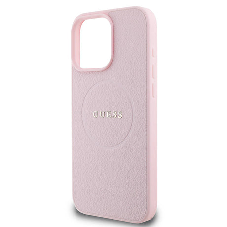 Apple iPhone 16 Pro Max Kılıf Guess Orjinal Lisanslı M-safe Şarj Özellikli Yazı Logolu Grained Kapak