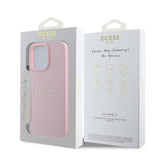 Apple iPhone 16 Pro Max Kılıf Guess Orjinal Lisanslı M-safe Şarj Özellikli Yazı Logolu Grained Kapak