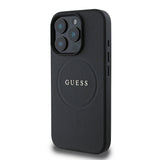 Apple iPhone 16 Pro Max Kılıf Guess Orjinal Lisanslı M-safe Şarj Özellikli Yazı Logolu Grained Kapak