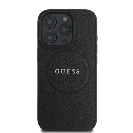 Apple iPhone 16 Pro Max Kılıf Guess Orjinal Lisanslı M-safe Şarj Özellikli Yazı Logolu Grained Kapak