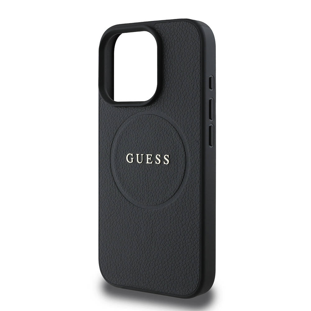 Apple iPhone 16 Pro Max Kılıf Guess Orjinal Lisanslı M-safe Şarj Özellikli Yazı Logolu Grained Kapak