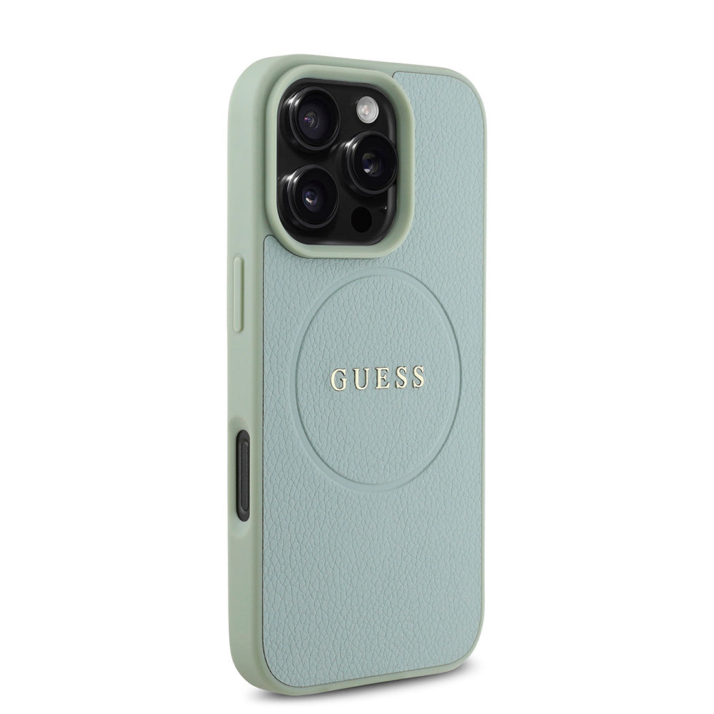 Apple iPhone 16 Pro Max Kılıf Guess Orjinal Lisanslı M-safe Şarj Özellikli Yazı Logolu Grained Kapak