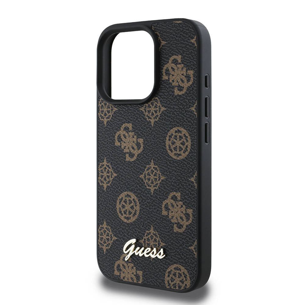 Apple iPhone 16 Pro Max Kılıf Guess Orjinal Lisanslı M-safe Şarj Özellikli Yazı Logolu Peony Kapak