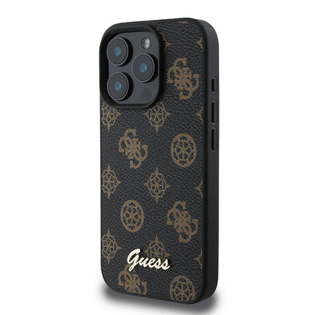 Apple iPhone 16 Pro Max Kılıf Guess Orjinal Lisanslı M-safe Şarj Özellikli Yazı Logolu Peony Kapak