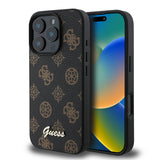Apple iPhone 16 Pro Max Kılıf Guess Orjinal Lisanslı M-safe Şarj Özellikli Yazı Logolu Peony Kapak