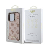 Apple iPhone 16 Pro Max Kılıf Guess Orjinal Lisanslı M-safe Şarj Özellikli Yazı Logolu Peony Kapak