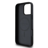 Apple iPhone 16 Pro Max Kılıf Guess Orjinal Lisanslı M-safe Şarj Özellikli Yazı Logolu Saffiano Classic Kapak