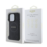 Apple iPhone 16 Pro Max Kılıf Guess Orjinal Lisanslı M-safe Şarj Özellikli Yazı Logolu Saffiano Peony Kapak