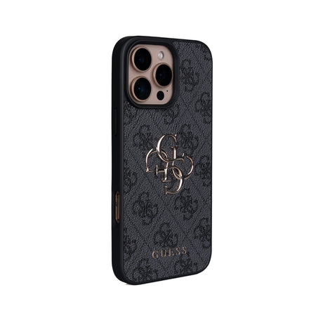 Apple iPhone 16 Pro Max Kılıf Guess Orjinal Lisanslı PU Deri 4G Büyük Metal Logolu Çapraz Vücut Askılı Kapak