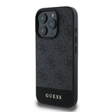 Apple iPhone 16 Pro Max Kılıf Guess Orjinal Lisanslı PU Deri Şerit Logo Dizaynlı Kapak
