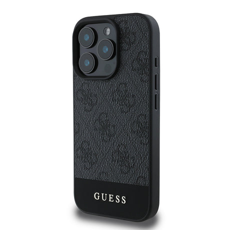 Apple iPhone 16 Pro Max Kılıf Guess Orjinal Lisanslı PU Deri Şerit Logo Dizaynlı Kapak
