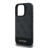 Apple iPhone 16 Pro Max Kılıf Guess Orjinal Lisanslı PU Deri Şerit Logo Dizaynlı Kapak