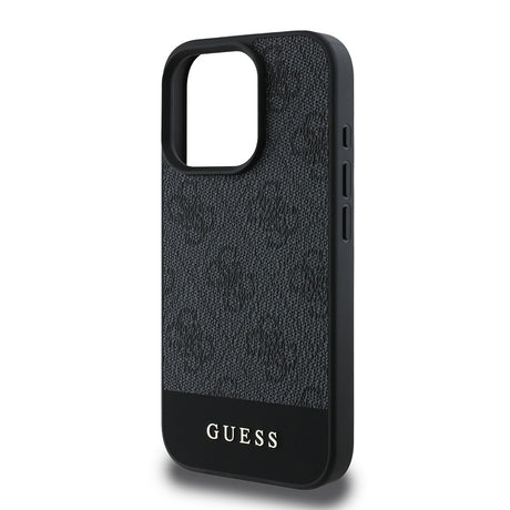 Apple iPhone 16 Pro Max Kılıf Guess Orjinal Lisanslı PU Deri Şerit Logo Dizaynlı Kapak