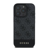 Apple iPhone 16 Pro Max Kılıf Guess Orjinal Lisanslı PU Deri Şerit Logo Dizaynlı Kapak