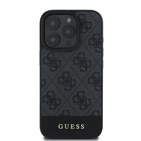 Apple iPhone 16 Pro Max Kılıf Guess Orjinal Lisanslı PU Deri Şerit Logo Dizaynlı Kapak