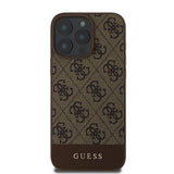 Apple iPhone 16 Pro Max Kılıf Guess Orjinal Lisanslı PU Deri Şerit Logo Dizaynlı Kapak
