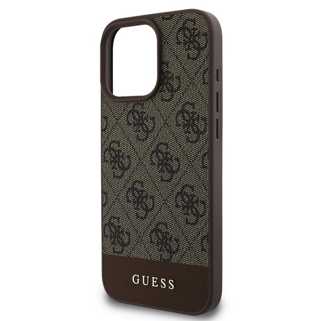 Apple iPhone 16 Pro Max Kılıf Guess Orjinal Lisanslı PU Deri Şerit Logo Dizaynlı Kapak