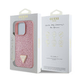 Apple iPhone 16 Pro Max Kılıf Guess Orjinal Lisanslı Taşlı Arka Yüzey Üçgen Logolu Kapak