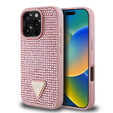 Apple iPhone 16 Pro Max Kılıf Guess Orjinal Lisanslı Taşlı Arka Yüzey Üçgen Logolu Kapak