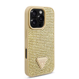 Apple iPhone 16 Pro Max Kılıf Guess Orjinal Lisanslı Taşlı Arka Yüzey Üçgen Logolu Kapak