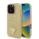 Apple iPhone 16 Pro Max Kılıf Guess Orjinal Lisanslı Taşlı Arka Yüzey Üçgen Logolu Kapak